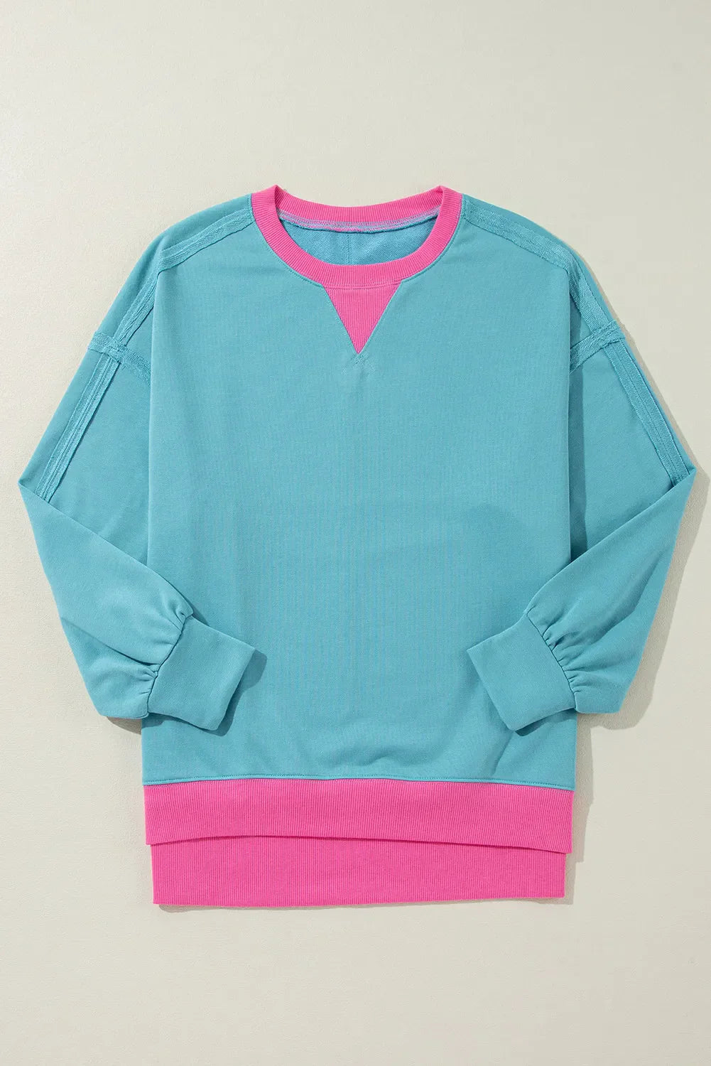 Tamara | Contrasting long-sleeved sweatshirt with a crew neck and dropped shoulders