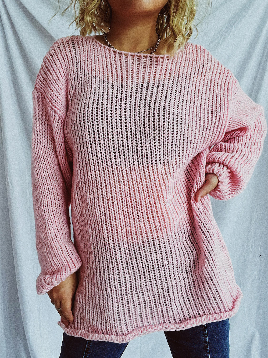 Bernadette | Sweater with a boat neckline and dropped shoulders