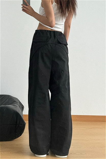 Solid Paneled Quick Dry Casual Pants