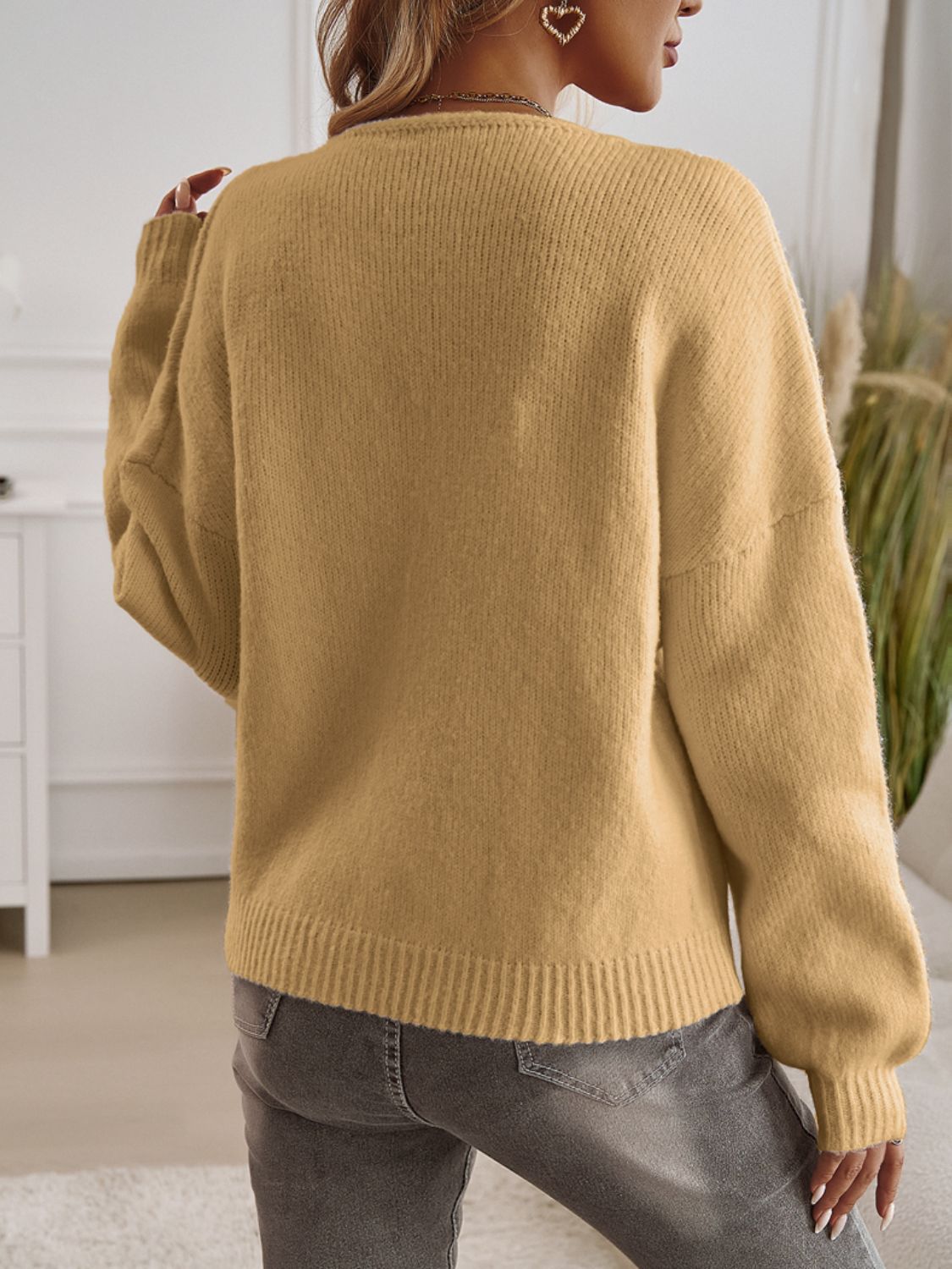Nina | Cardigan with dropped shoulders and tied crew neck