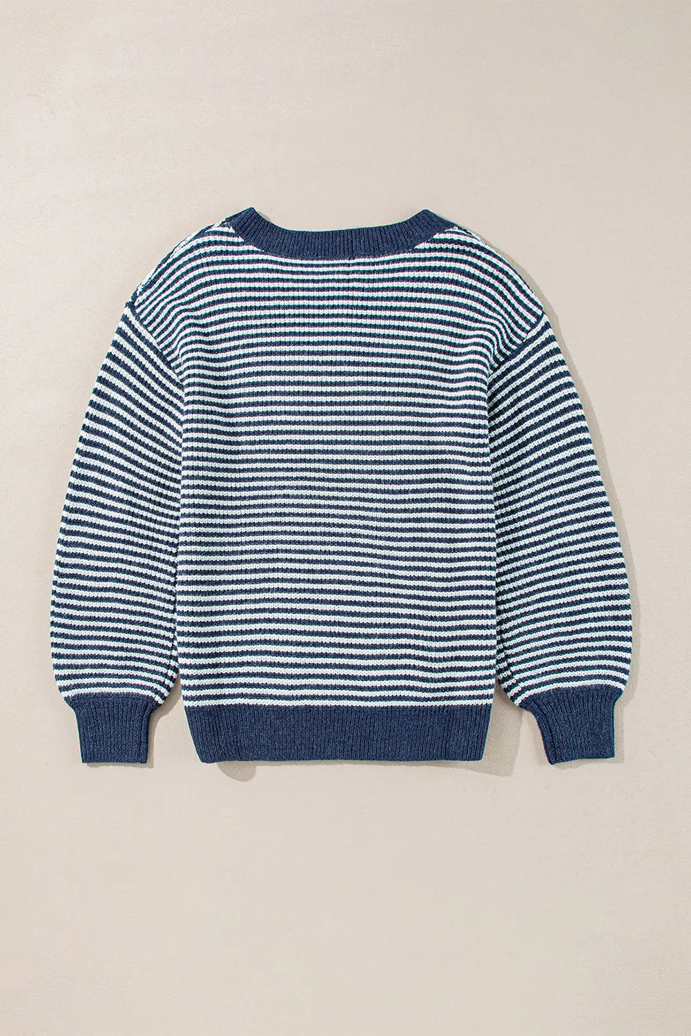 Stefania | Striped crew neck sweater with dropped shoulders