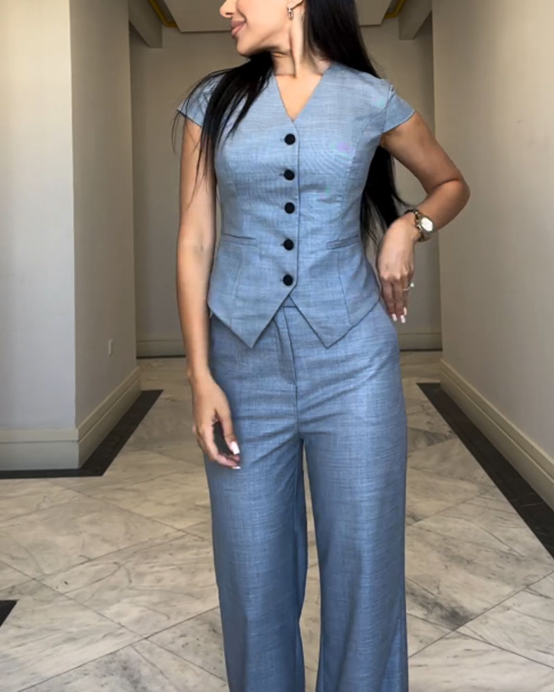 Tiffany® | Linen Blouse And Pants Set