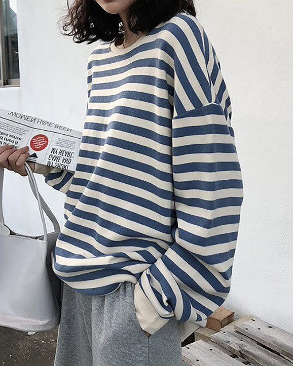 Vanessa | Retro striped long sleeve blouse