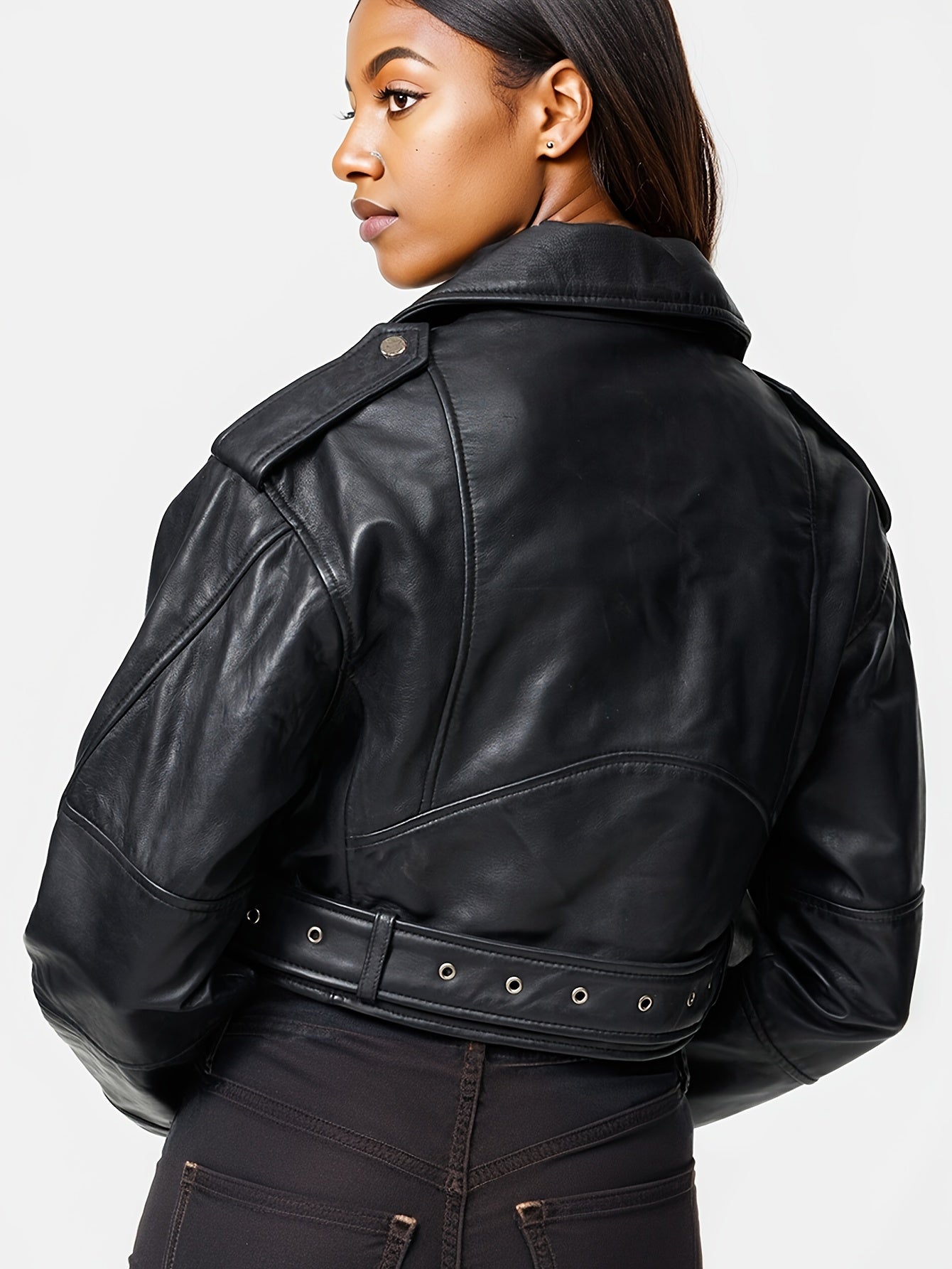 Catalina | Leather jacket with adjustable belt