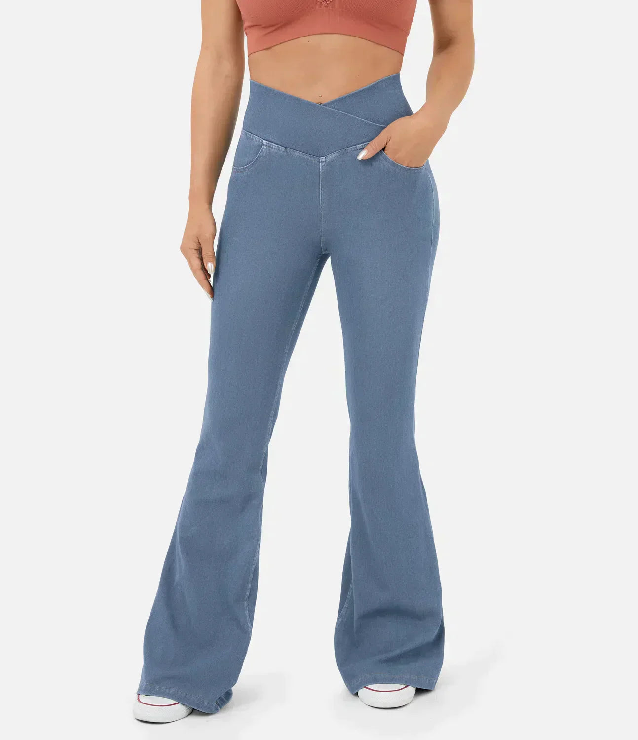 Juana® | Women's high-waisted retro flare pants with crossover waistband