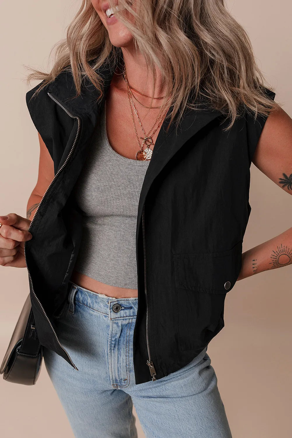 Julia | Vest coat with zip and pockets