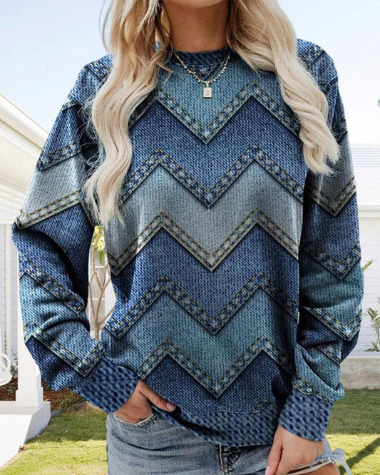 Lara | Women's denim sweater with long sleeves