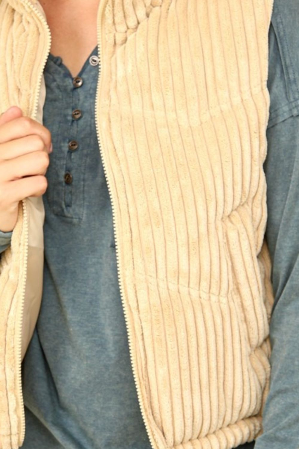 Lucie | Padded corduroy puffer vest with zipper