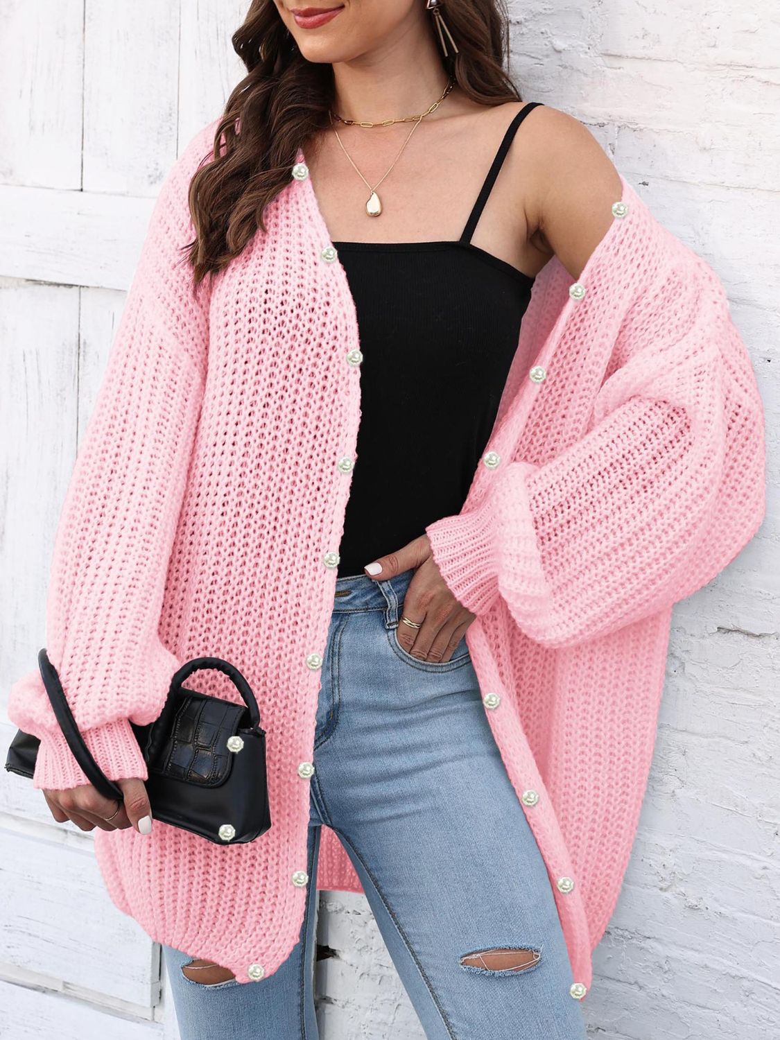Elsa | Long sleeve open front cardigan