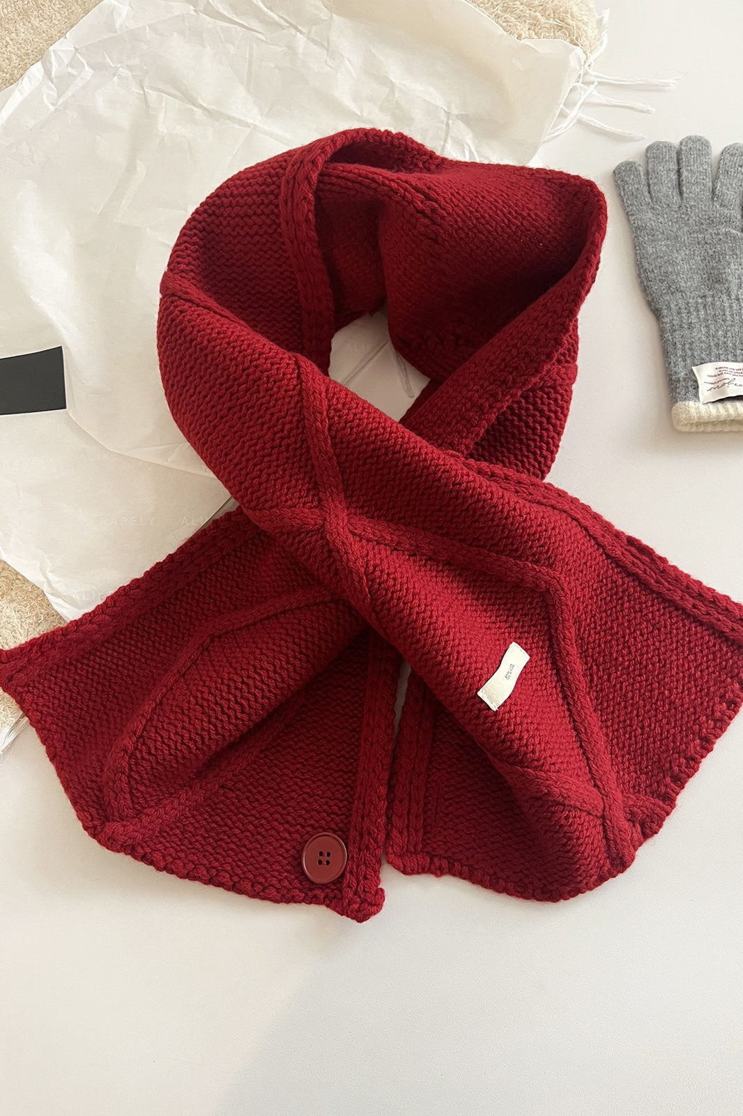 100% Wool Buttoned Convertible Scarf