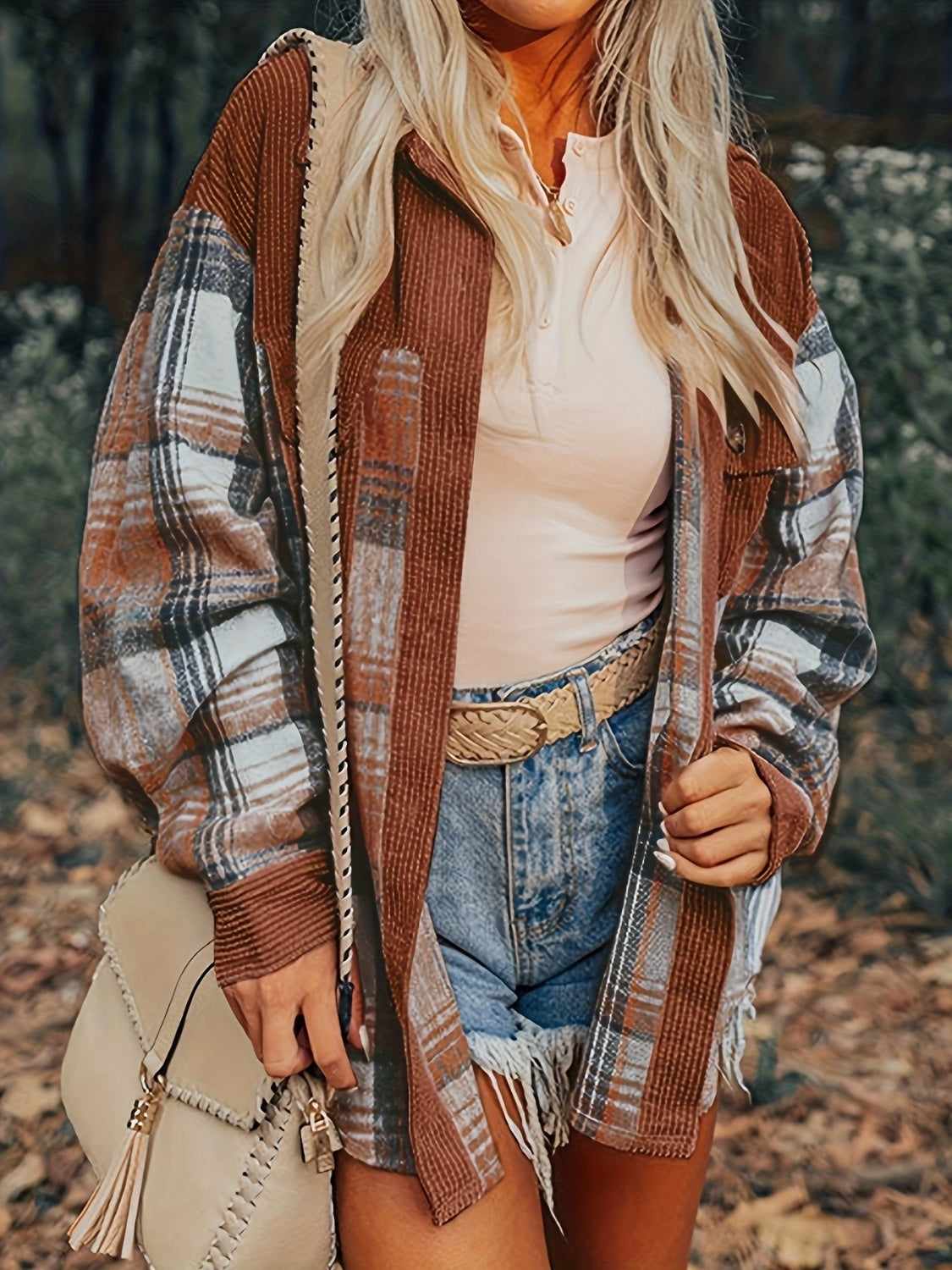 Natalia | Checked shirt blouse with collar and buttons