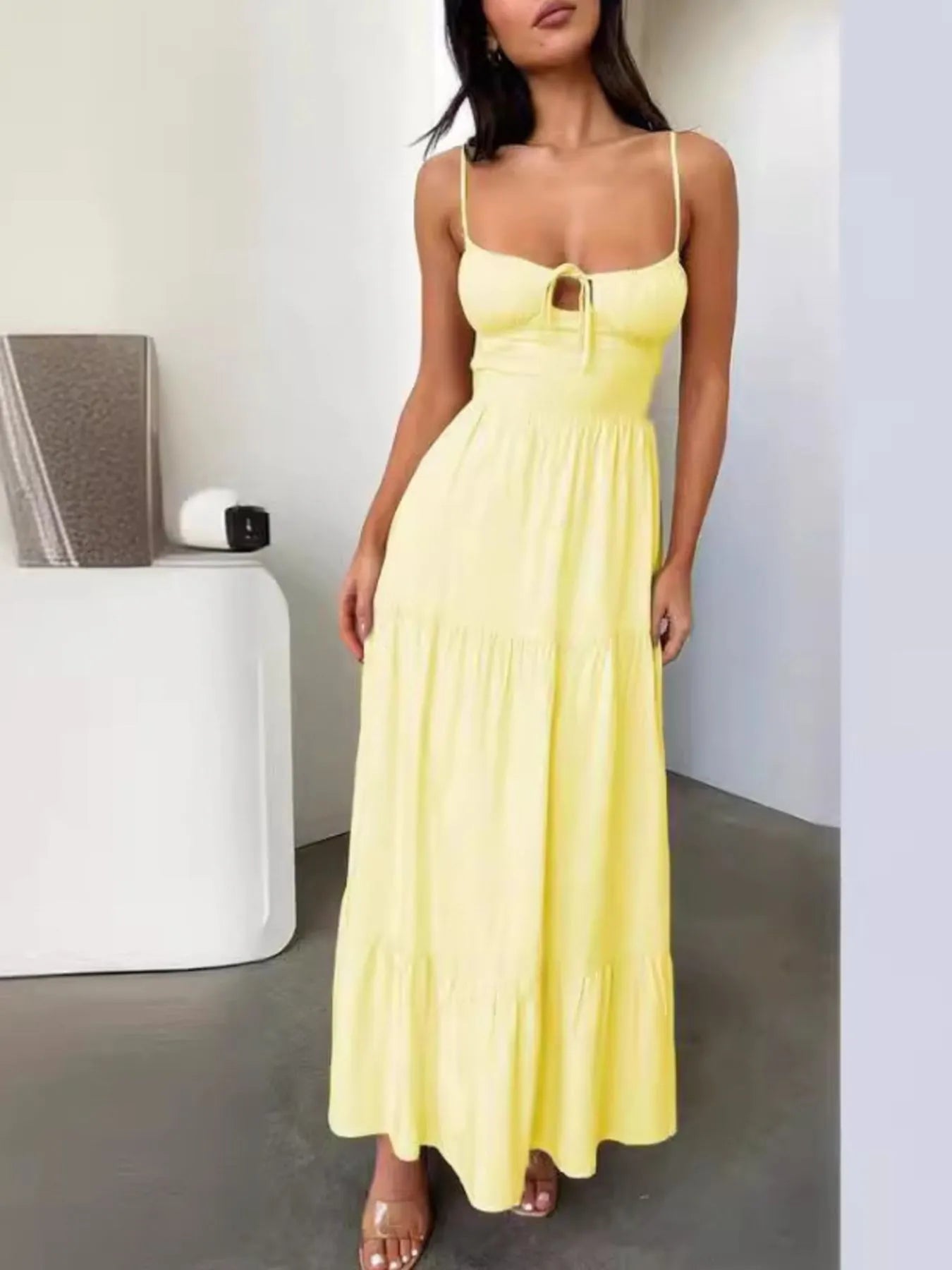 Ludovica® | Elegant Strappy Layered Lace Maxi Dress