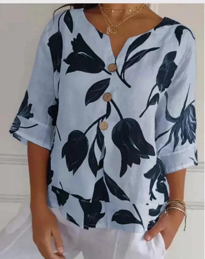 Paola® | Long Sleeve Blouse With Flowers