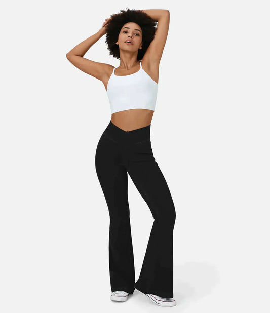 Juana® | Women's high-waisted retro flare pants with crossover waistband