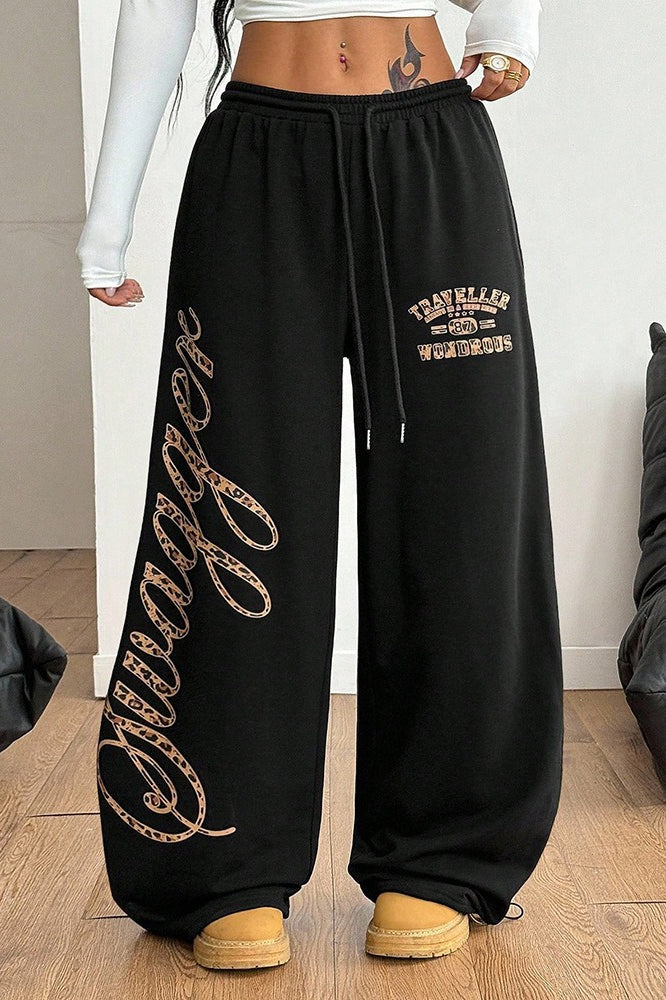 Hip Hop Graphic Print Baggy Casual Pants