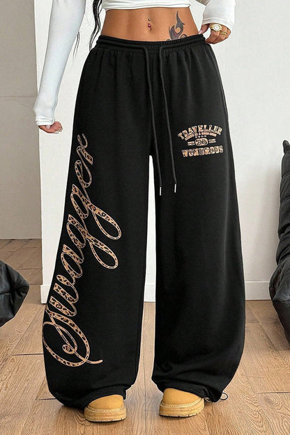 Hip Hop Graphic Print Baggy Casual Pants