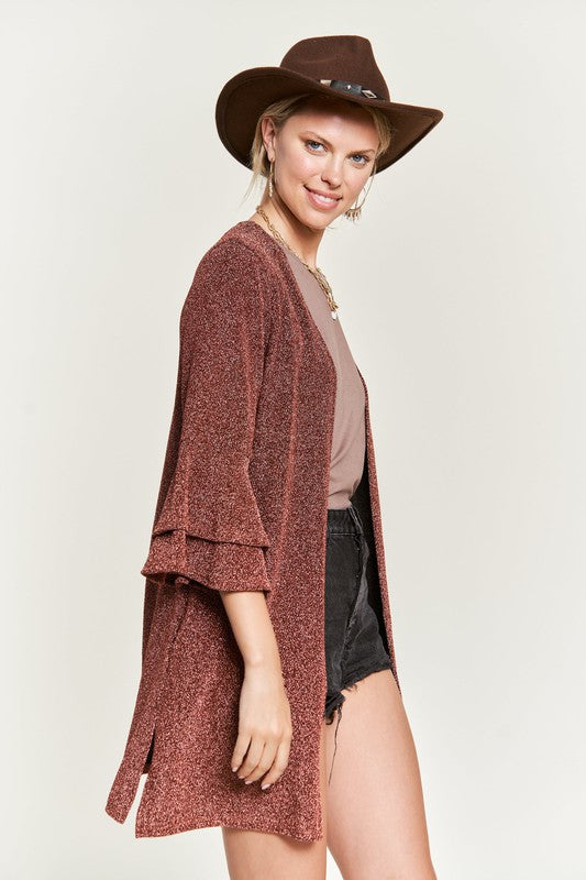 Matilde | Glittery kimono cardigan with bell sleeves