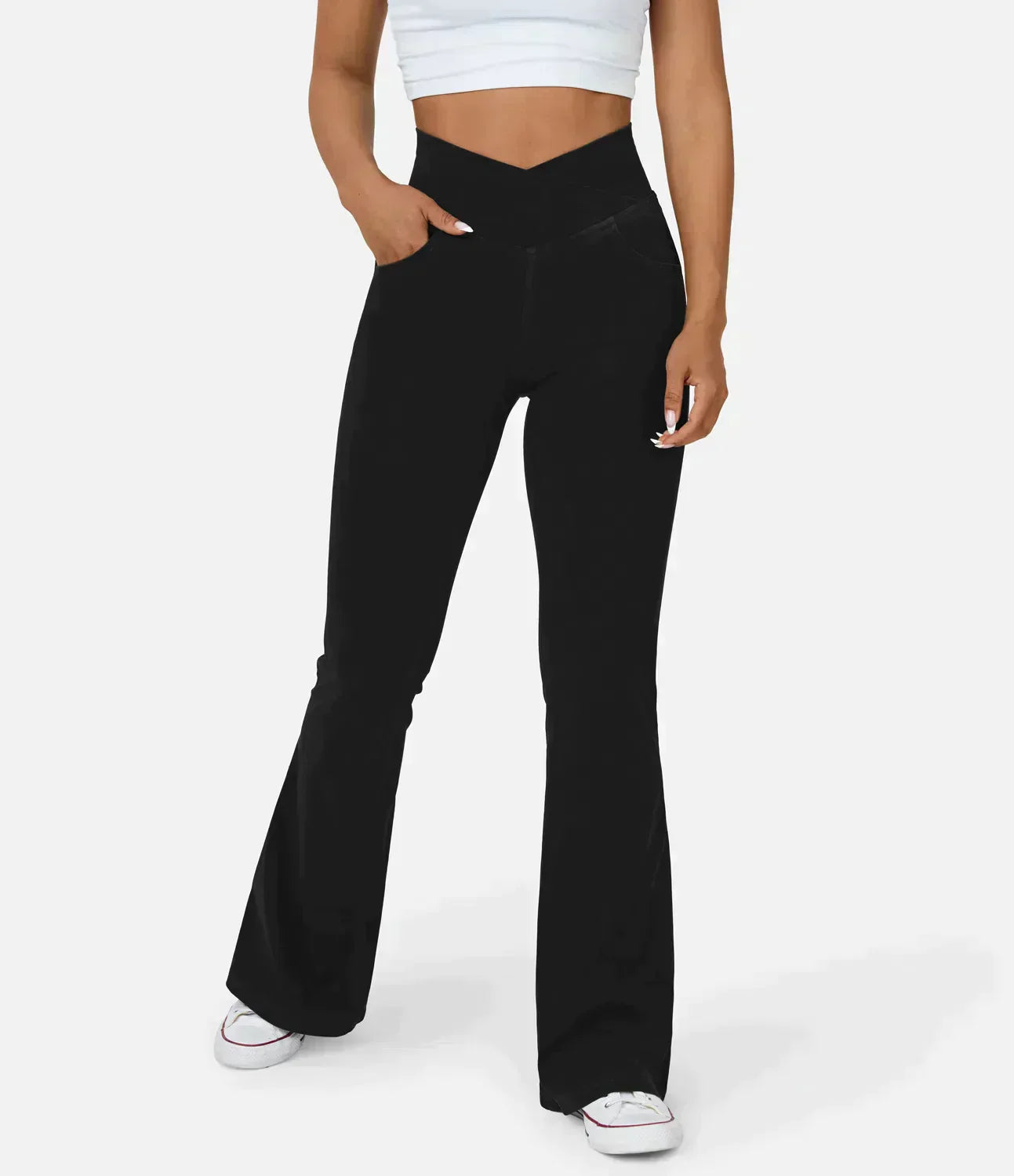 Juana® | Women's high-waisted retro flare pants with crossover waistband