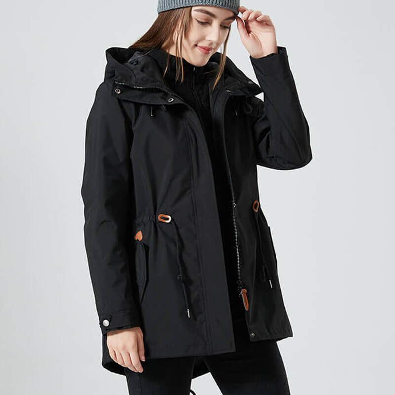 Ileana | Essential hooded jacket with zip waist