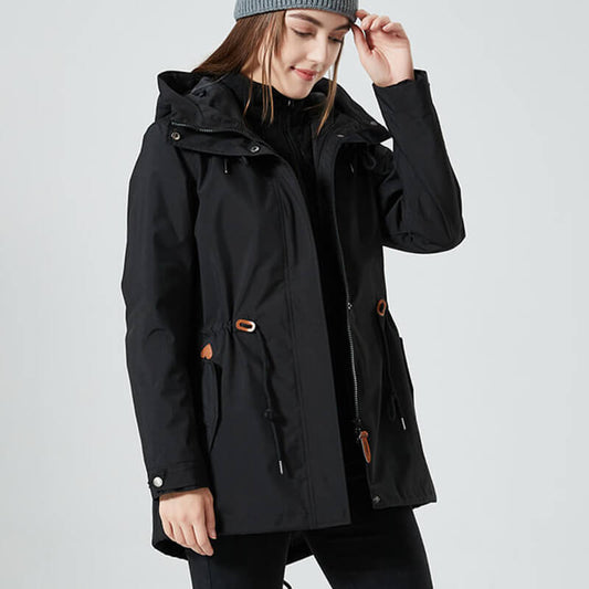 Ileana | Essential hooded jacket with zip waist