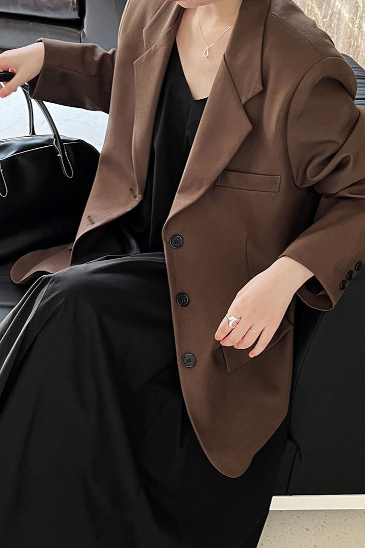 Vintage Casual Long Sleeve Blazer