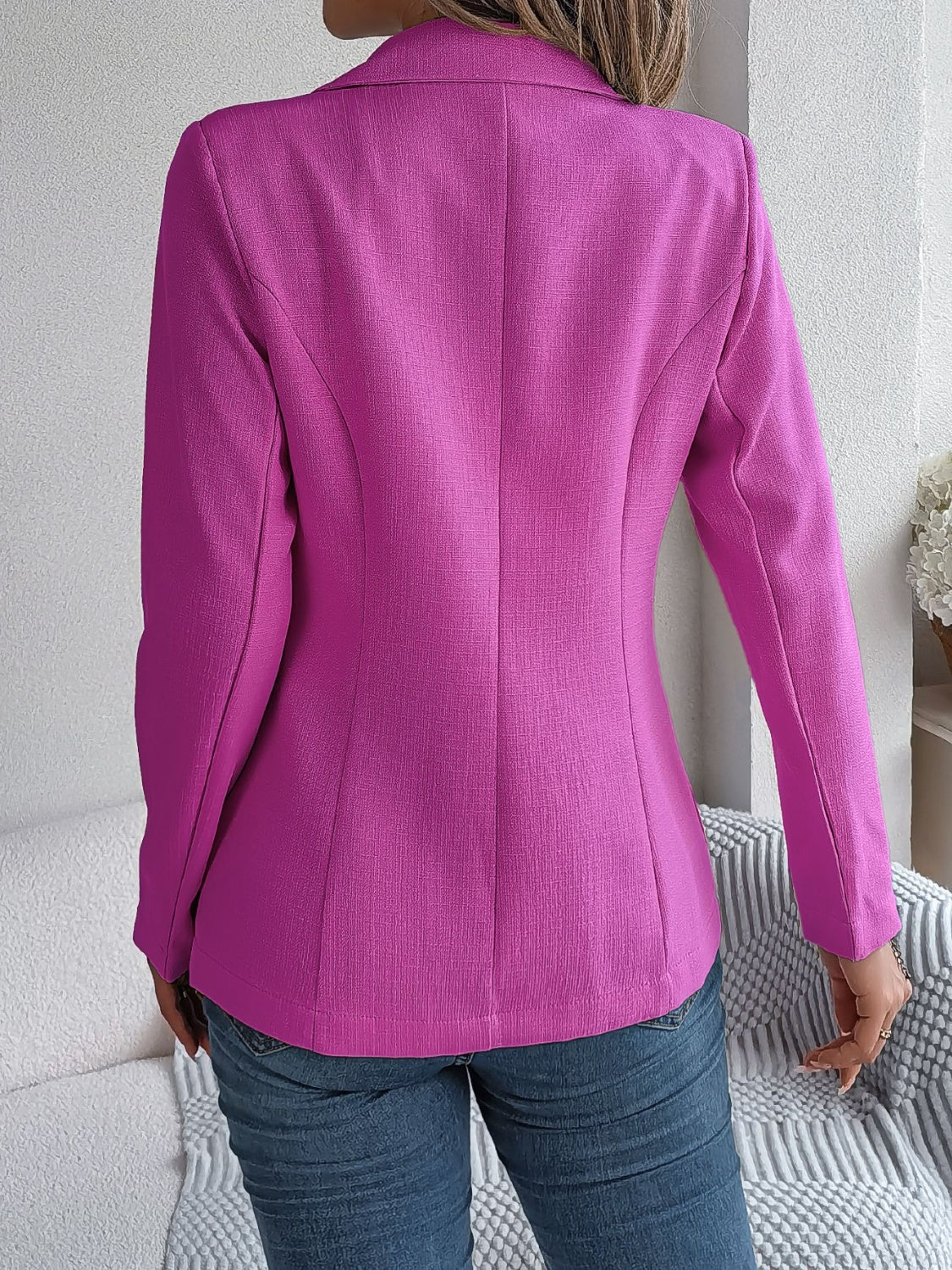 Simone | Long-sleeved blazer with decorative lapel collar and pocket flap