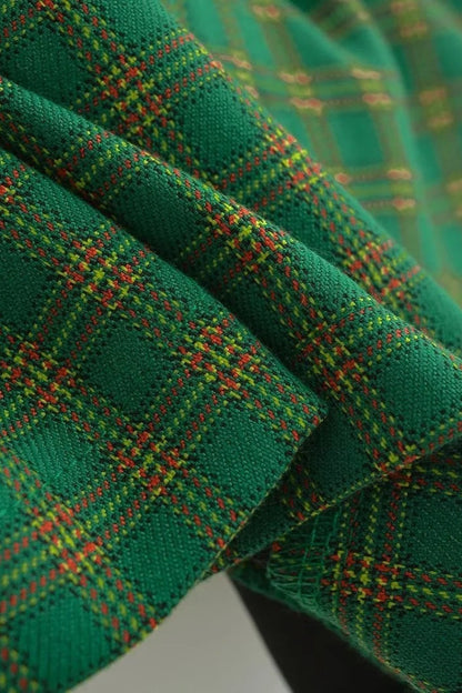 Letter Embroidery Plaid Low Waist Skirt