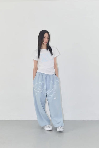 Vintage Hip-hop Letter Wing Casual Pants