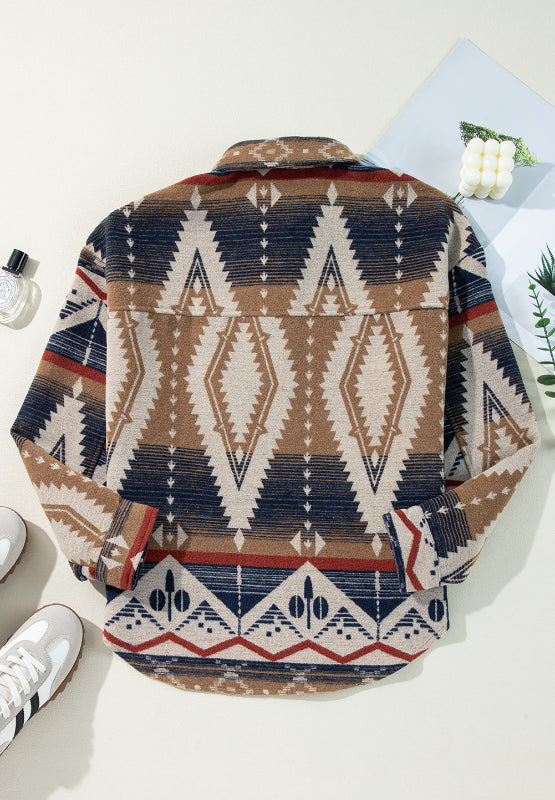 Natividad | Long-sleeved sweatshirt with a geometric half-button pattern