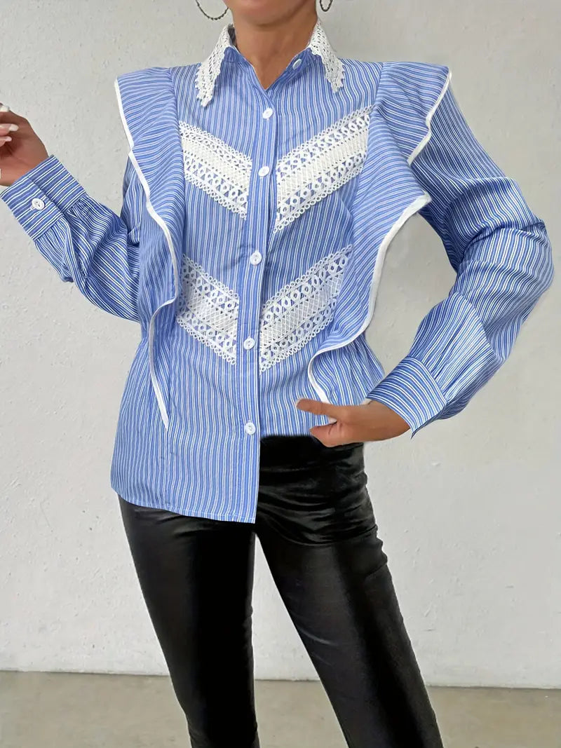 Sara® | Vintage Style Long-Sleeved Cotton Blouse