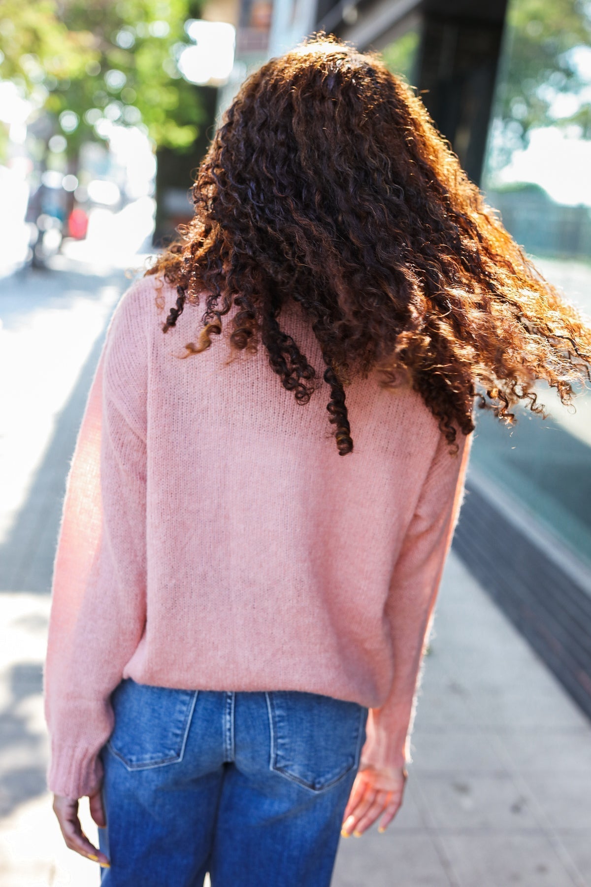 Tatjana | Eyes On You oversized knit sweater with terracotta flower patch