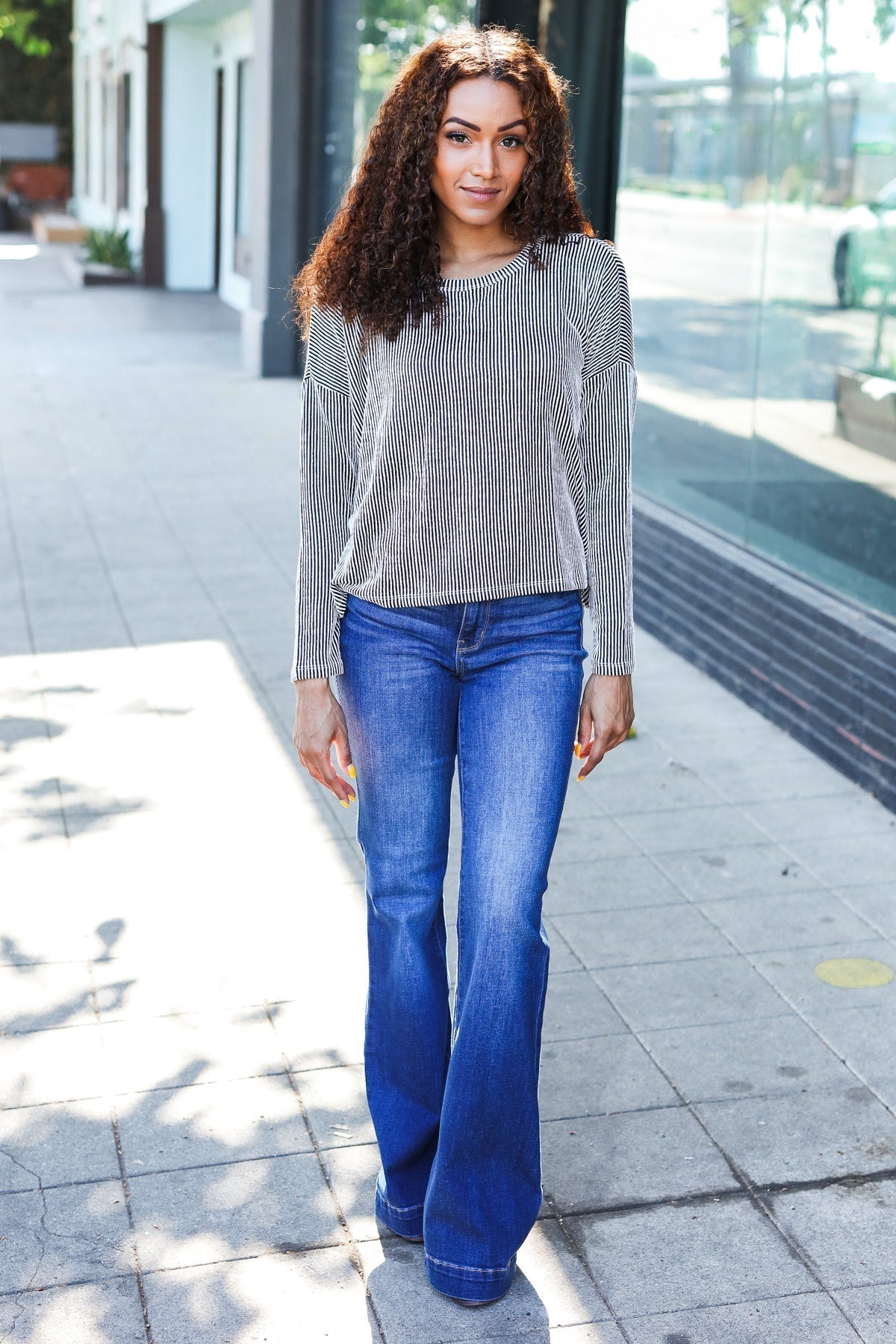 Hedwig | Hello beautiful black ribbed dolman sweater top
