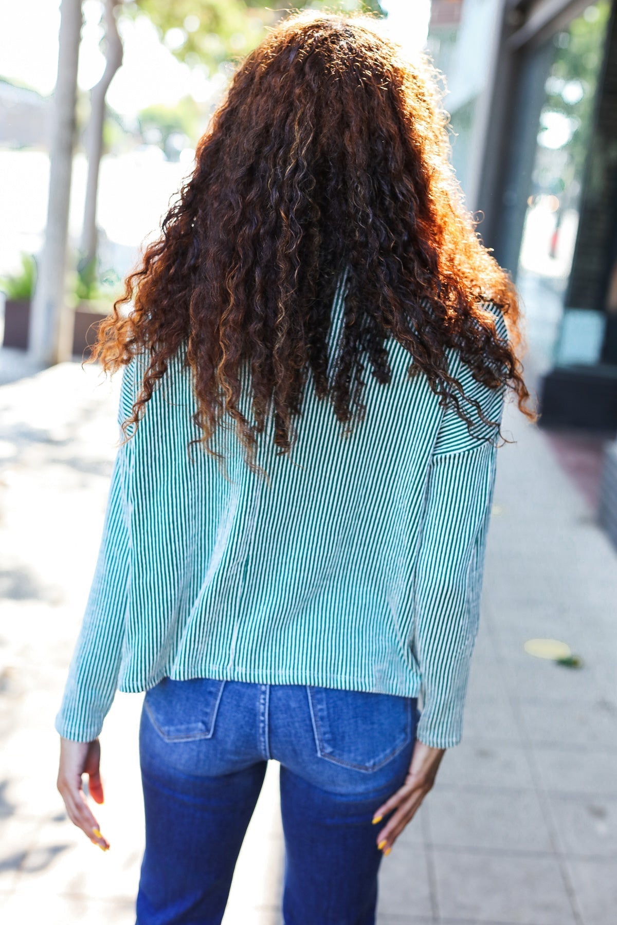 Francisca | Hello beautiful green ribbed dolman crop top