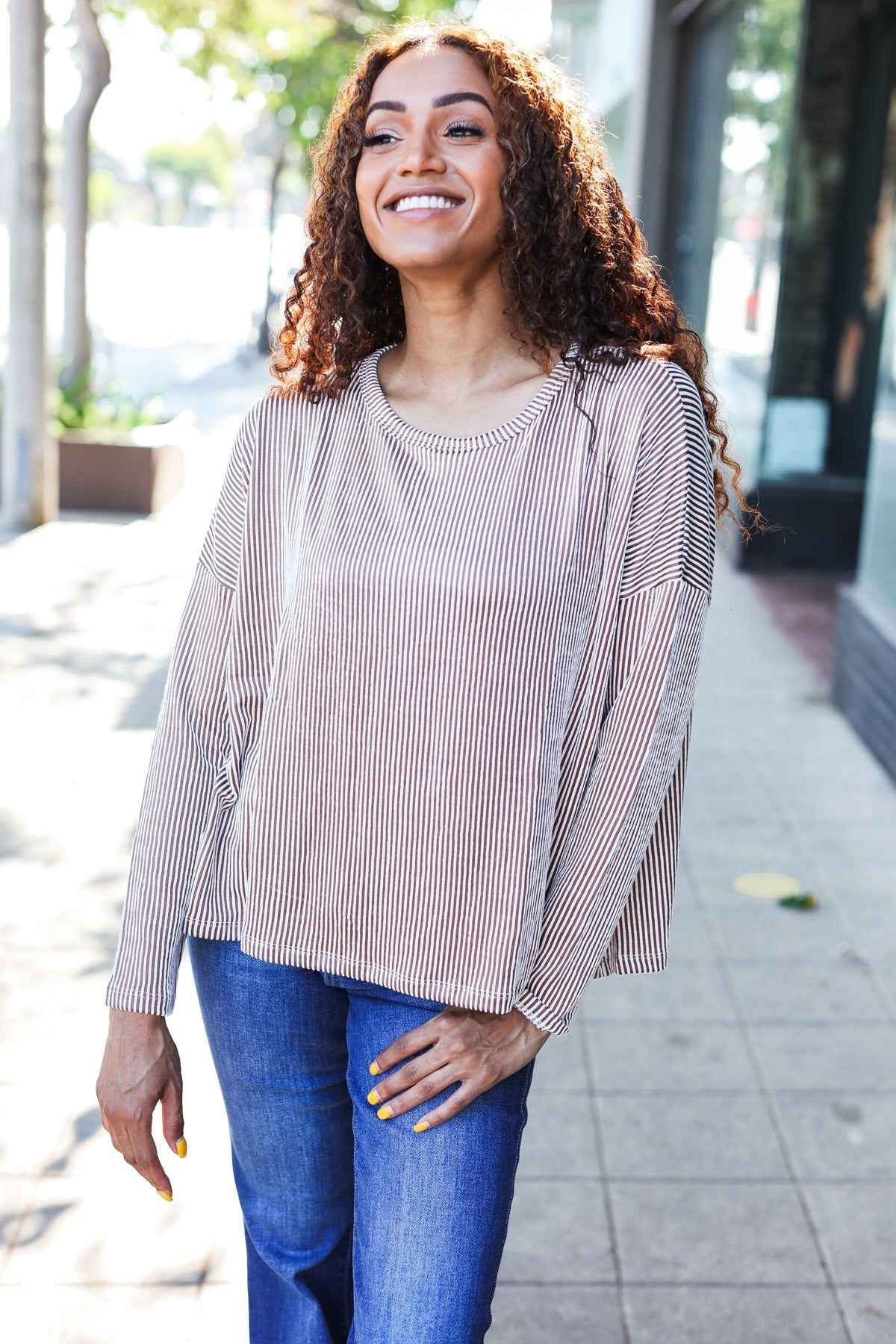 Magdalena | Hello beautiful Camel Rib Dolman Sweater Top