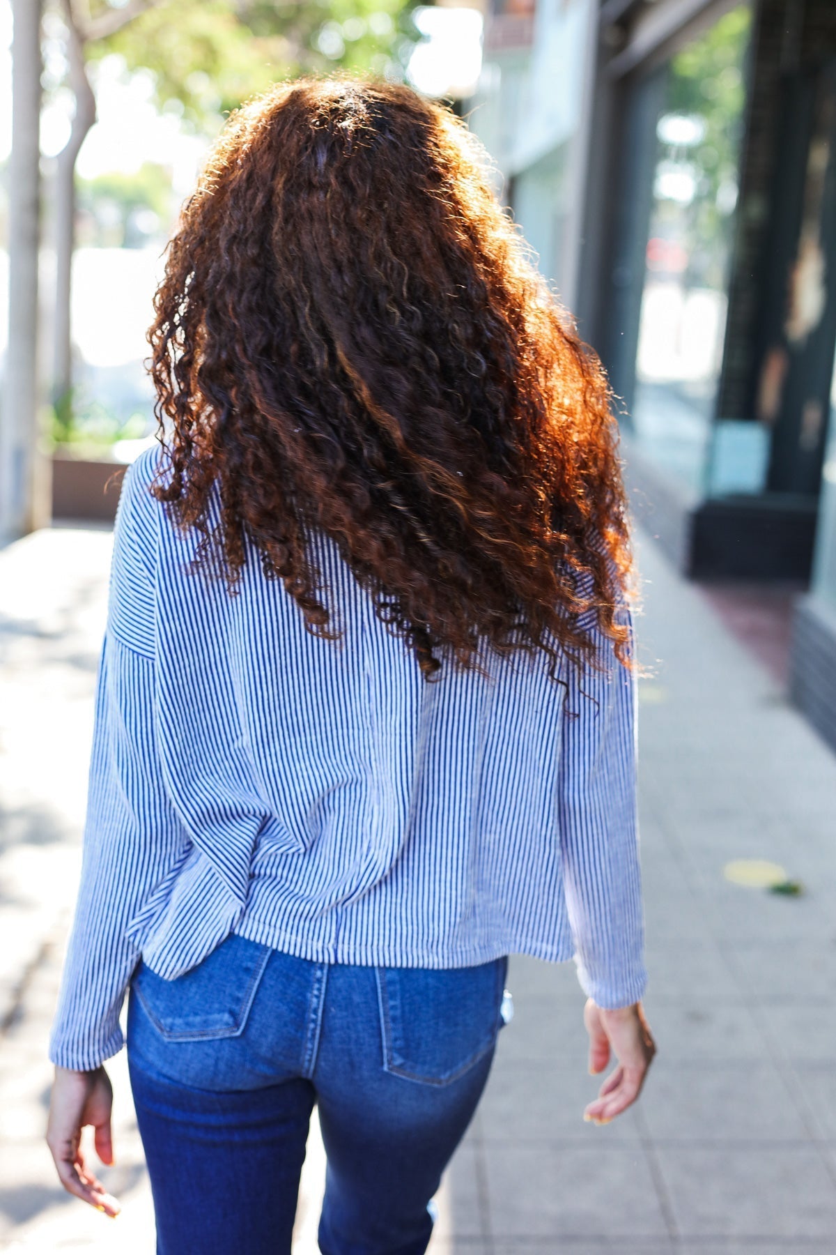 Bettina | Hello beautiful blue ribbed dolman sweater top
