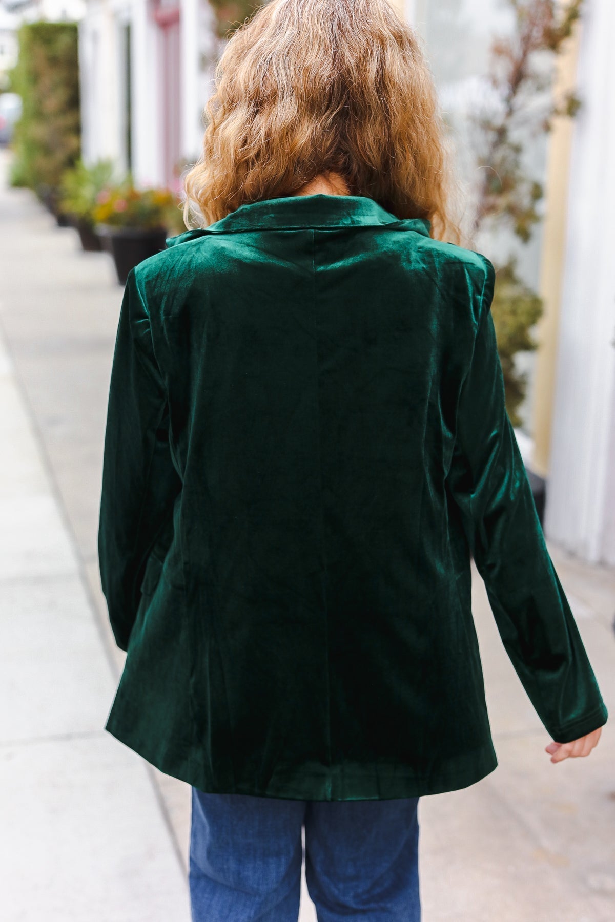 Patricia | Hunter Green velvet lapel blazer