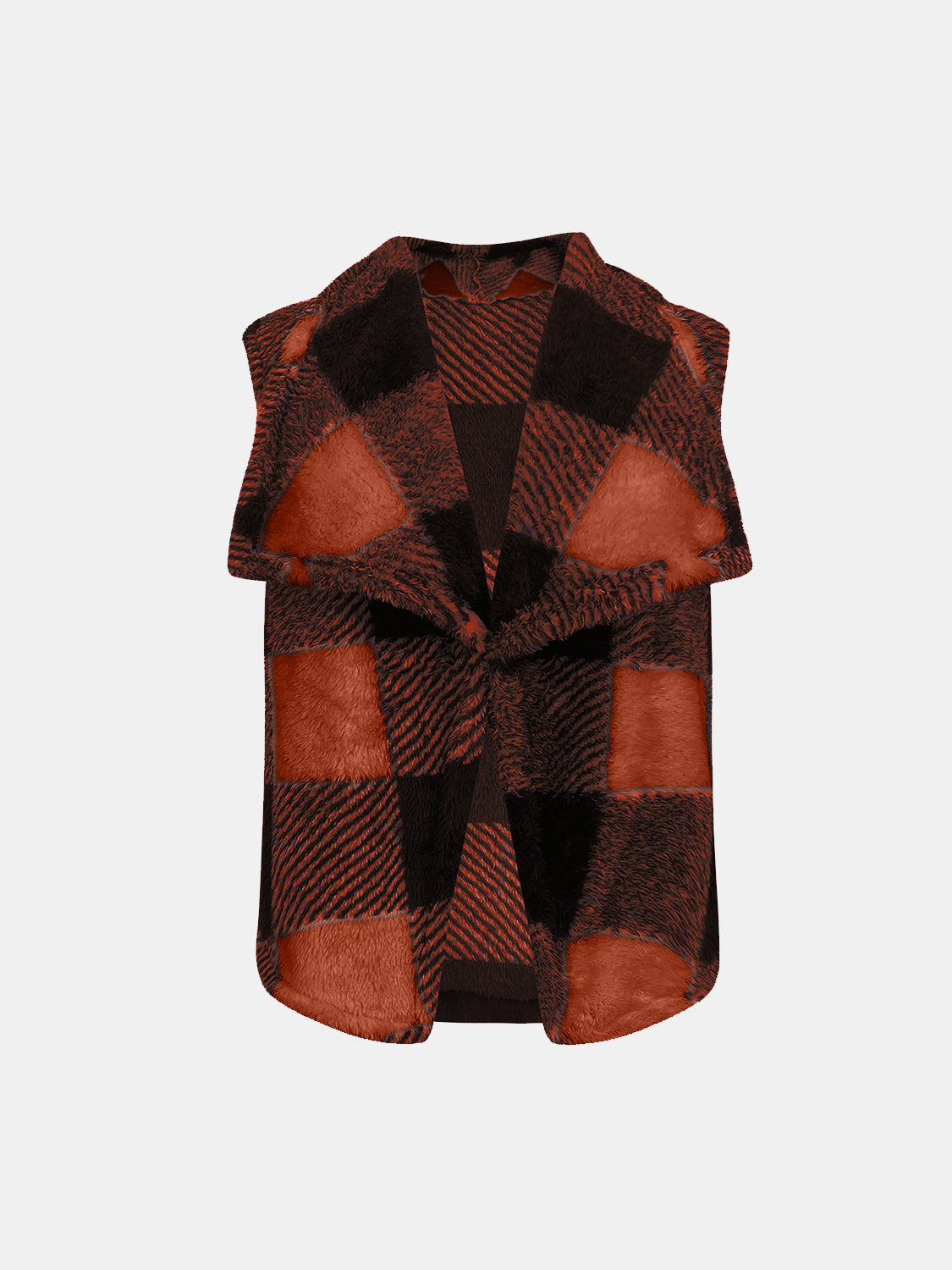 Yolanda | Checked vest coat with an open front