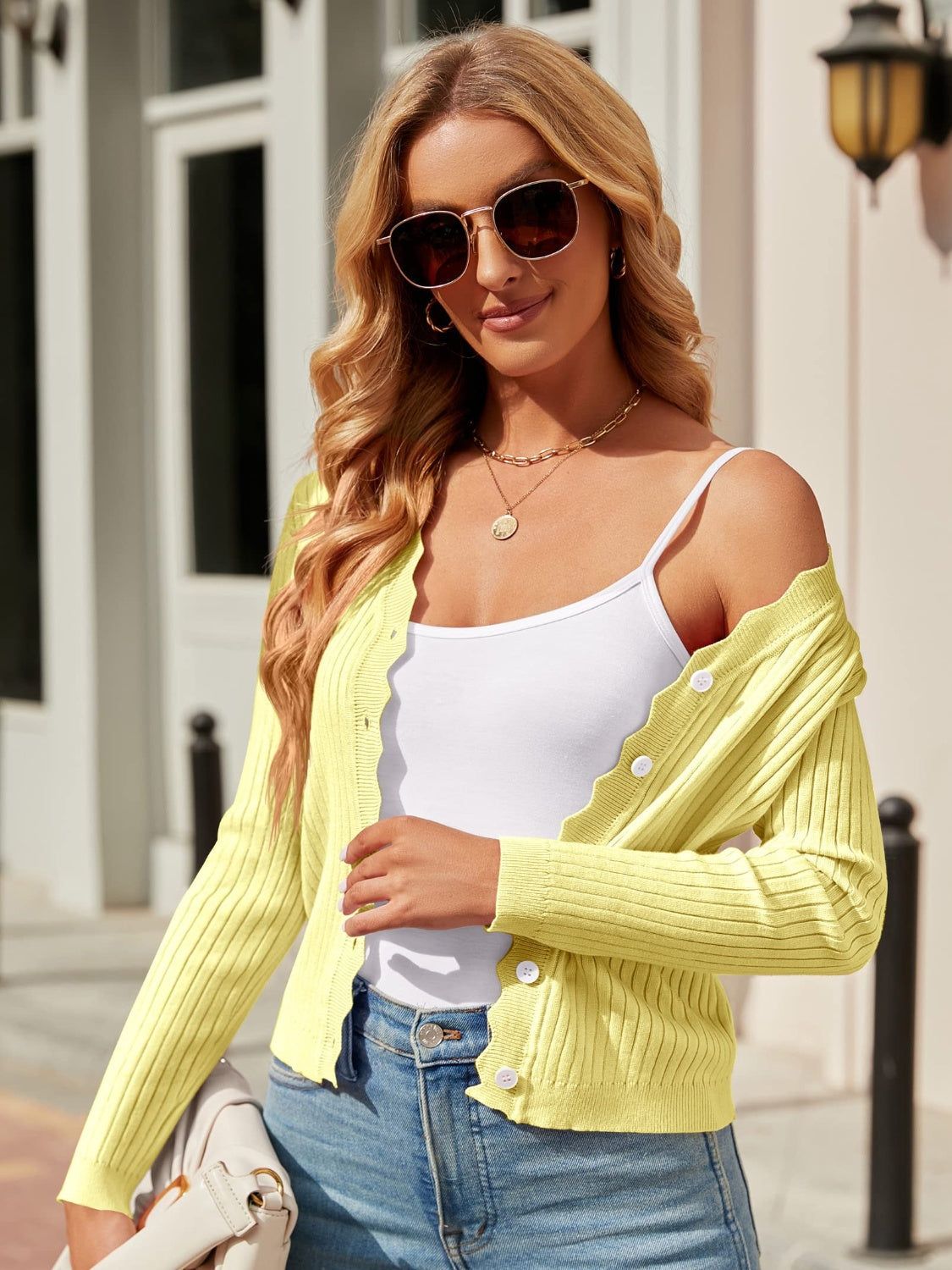 Geraldine | Long sleeve cardigan with buttons