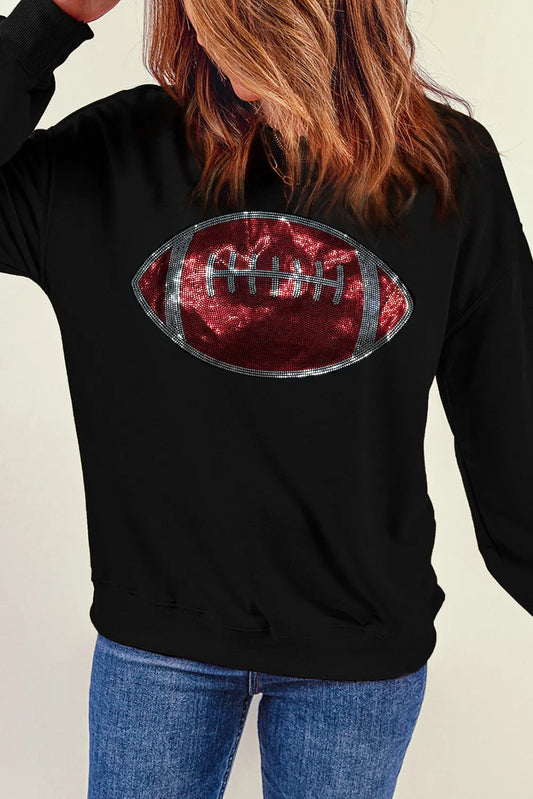 Helene | Sequin football long sleeve sweatshirt