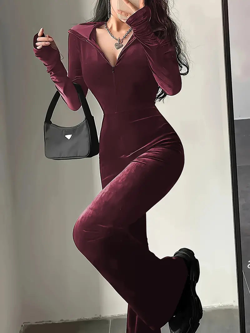 Tiziana® | Velvet Jumpsuit With Hood
