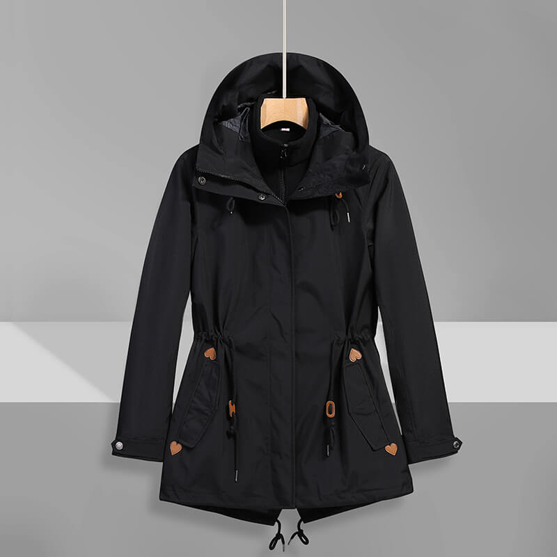 Ileana | Essential hooded jacket with zip waist