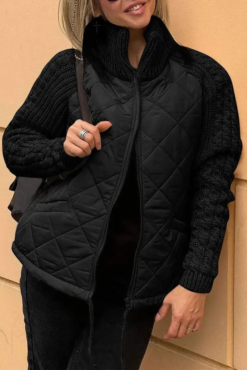 Ilona | Quilted knit hybrid jacket