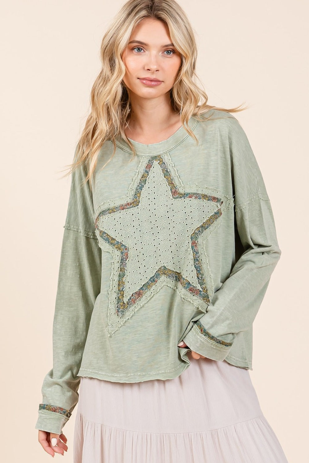 Francisca | Mittoshop Mineral Wash Star Patch long sleeve t-shirt