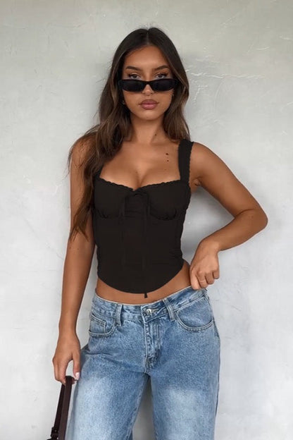 Elegant Sexy Versatile Lace Trim Cami Top