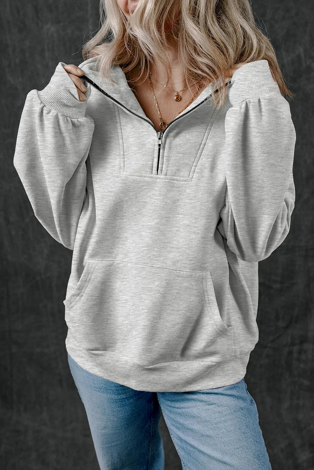 Adriana | Long sleeve half zip sweatshirt