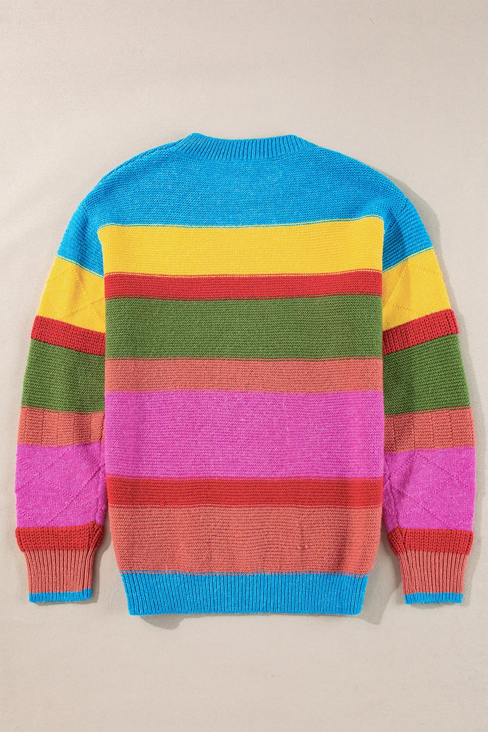 Monica | Contrast sweater with a crew neck and dropped shoulders
