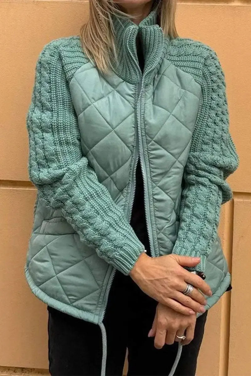 Ilona | Quilted knit hybrid jacket