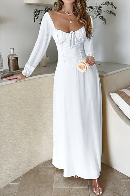 Solid Long Sleeve Party Dress