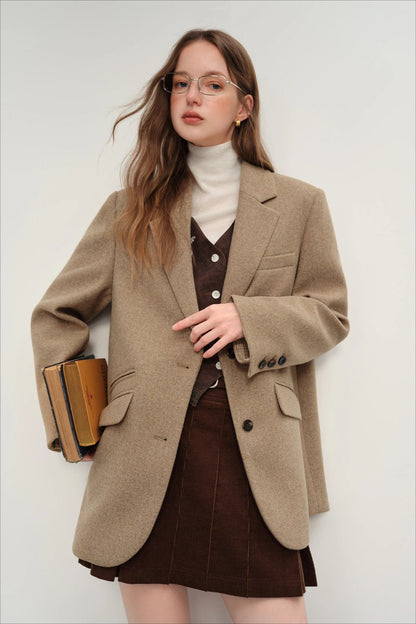 Retro Plaid Short Blazer Blazer