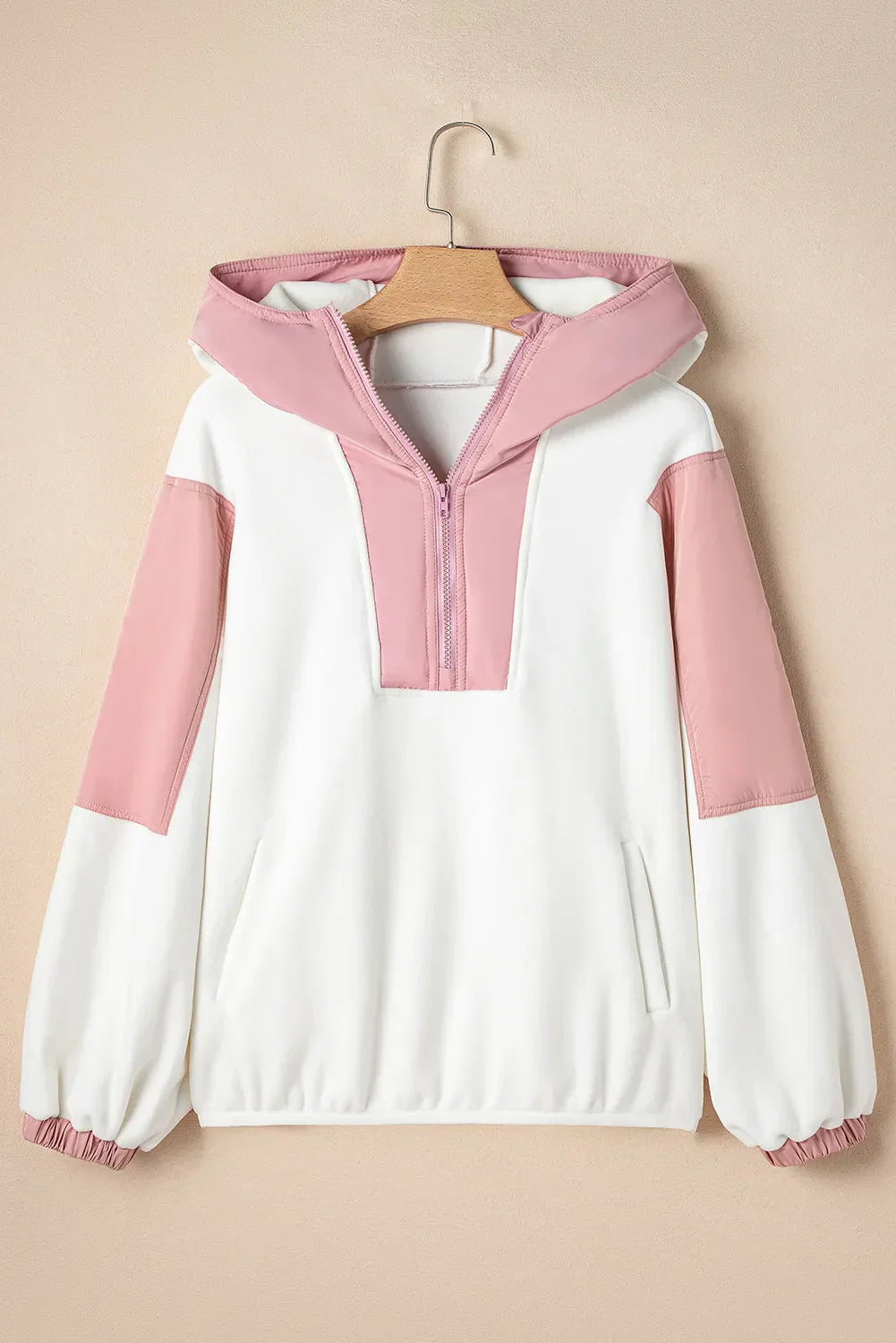 Leire | Color block, long sleeve, half zip hoodie